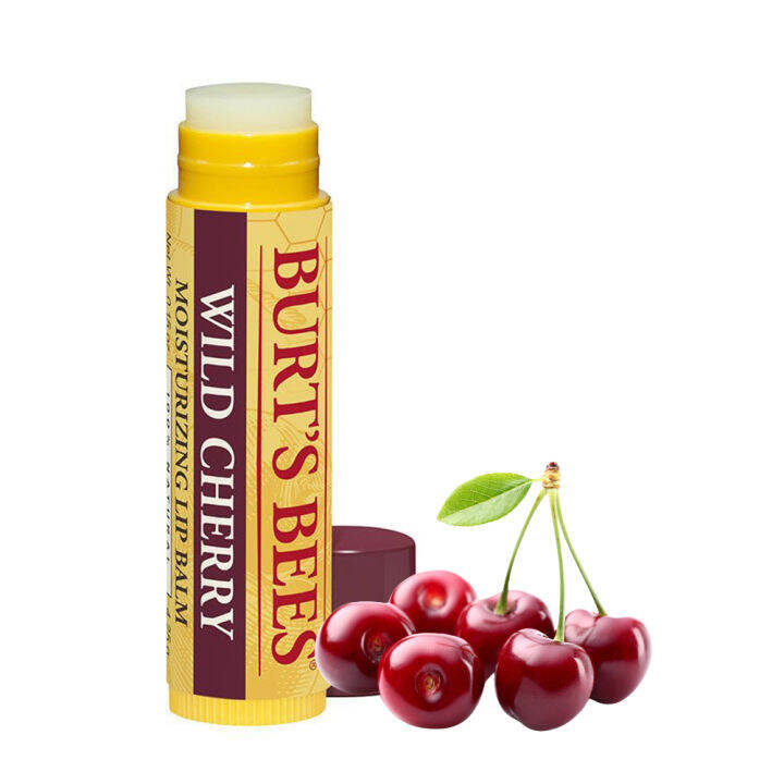 Burt's Bee Lip Balm with Wild Cherry ลิปบาล์ม กลิ่นเชอร์รี่ป่า Lazada