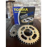 มอเตอร์ไซค์ เวฟ wave ชุดโซ่สเตอร์ครบชุด (Sprocket chain) โซ่428ข้อหนา สเตอร์หน้า14 สเตอร์หลัง34/35/36 ใส่ได้กับรุ่น wave motorcycle ของแต่งรถ อะไหล่รถ ฮอนด้า honda