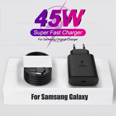Chaunceybi Original 45W Fast Charger S23 S22 S21 Ultra S20 Fe A54 A53 A52 Charging USB Type C Cable Accessories