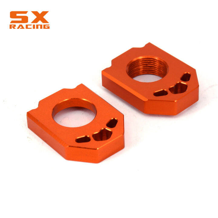 รถจักรยานยนต์-cnc-ด้านหลังเพลาบล็อกปรับโซ่สำหรับ-ktm-sx-xc-sxf-xcf-125-150-200-250-300-350-450-2013-2014-2015-2016-2017-2022