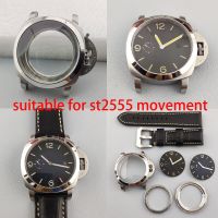 44Mm ST2555 Movement Case Stainless Steel Case Men Automatic Mechanical Watch Black Dial  Luminous Hands  Watch Replacement Part