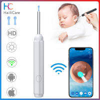 Hailicare Smart Visual Ear Digging Spoon Wireless Electric Ear Wax Remover กล้องเอนโดสโคปส่องสว่าง HD WIFI Ear Picker Ear Canal Cleaning USB Charging