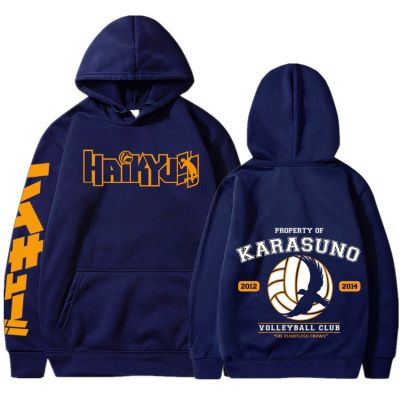 Hot Japanese Anime Haikyuu Male Hoodies Casual Pullover Unisex Sweatshirt Karasuno Hooded Sportswear Tops For Sale Size Xxs-4Xl