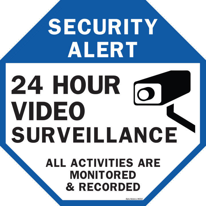 Notice Video Surveillance Sign Vinyl Sticker Size: 6