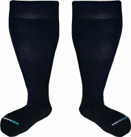 HOYISOX Plus Size Compression Socks 20-30 mmHg for Men and Women, Wide Calf Extra Large, Comfortable Cotton Black 5X-Large