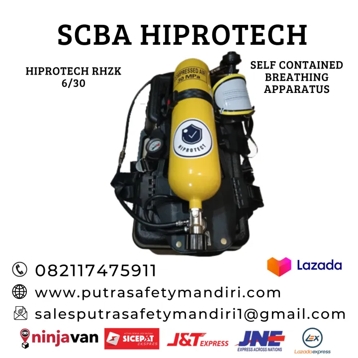 SCBA BREATHING APPARATUS HIPROTECT ORIGINAL 6 LITER PLUS MASKER ALAT ...