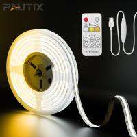 PAUTIX USB COB LED Strip Light DC 5V CCT 640 LEDs/m High Density RF Control Flexible Dimmable Linear Tape for TV Room Recor