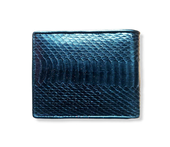 genuine-black-snake-skin-bifold-wallet-กระเป๋าธนบัตร-กระเป๋าสตางค์สองพับ-กระเป๋าตังค์-ทรง-us-เป็นหนังท้องงู-สีดำ-สำหรับ-unisex-ทั้งผู้ชายและผู้หญิง