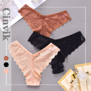 Cinvik Lace Panties for Women Full Lace Translucent Soft and Delicate