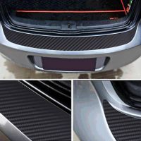 Universal Rear Trunk Guard Plate Sticker Car Rear Bumper Trim Anti-Kicked Scratch Protection Sticker Strip 3D Carbon Fiber Film Bumper Stickers Decals