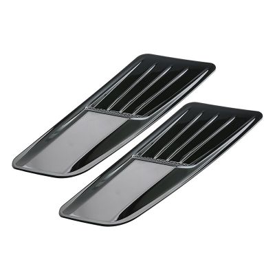 2pcs Black ABS Car Front Hood Scoop Heat Extractor Insert Vent DIY Decor Trim For Ford Mustang 2015-2017 Accessories Parts