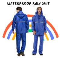 Waterproof Rain Suit ชุดกันฝน เสื้อกันฝน  มีแถบสะท้อนแสง เสื้อกันฝนมอเตอร์ไซค์ New Alitech