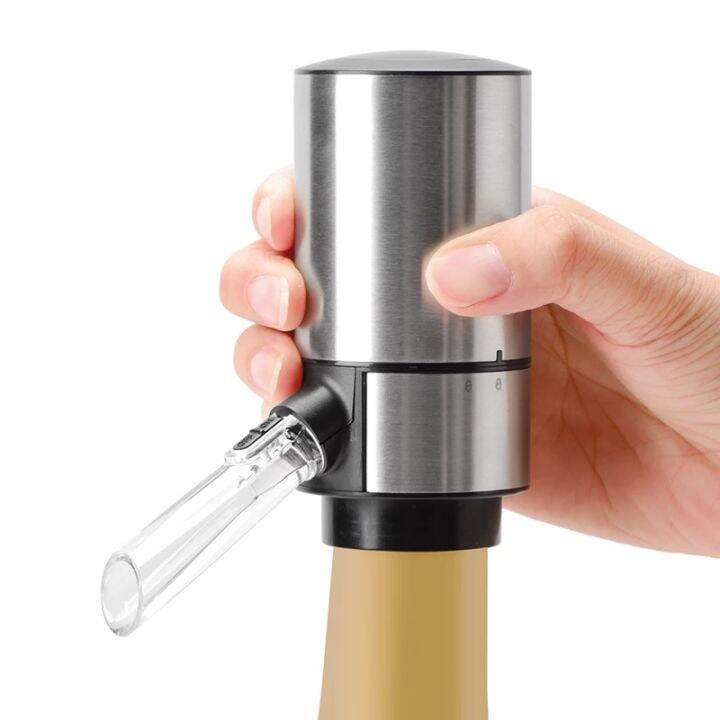 Electric Wine Decanter Wine Dispenser 2In1 Stainless Steel Whiskey Aerator Auto Pourer Battery
