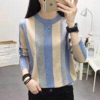 Womens Tops Candy Color Lazy Style Sweater Round Neck Long Sleeve Thin Knit Pullover Top