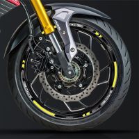 Racing  Motorcycle Accessories Wheel  Sticker Decals 17 Inch Reflective Universal Yellow Printing Stamping