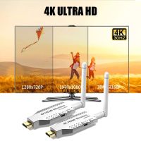 ชุดเครื่องส่งสัญญาณไร้สาย HDMI และตัวรับสัญญาณ4K 50ม. อะแดปเตอร์ตัวต่อขยาย HDMI ไร้สายสำหรับวิดีโอและเสียง1080P 60Hz สำหรับโปรเจกเตอร์พีซีไปยังทีวี