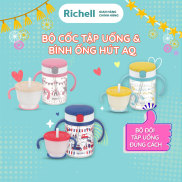 Bộ Cốc Tập Uống 3 Giai Đoạn & Bình Ống Hút AQ Richell