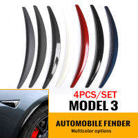 4PCS ล้อรถ Eyebrow Protector Fender Flares ที่มองไม่เห็น Mudguards สำหรับ Tesla รุ่น3 Y 2017-2023 ABS Mud Flaps สติกเกอร์ตกแต่ง