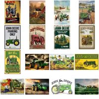 Zhongqingshop Retro Green Tractor ป้ายโลหะดีบุก-Perfect Farmhouse Wall Decoration - Vintage Pin Up Tinplate ภาพวาดพร้อมอุปกรณ์เสริมโรงรถ