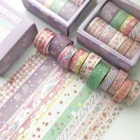 【LZ】✑℡  Conjunto de fita adesiva Washi vintage adesivo decorativo bonito adesivo Galaxy Scrapbooking Diário Papelaria 10 pcs