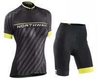 Womens Northwave Breathable Short SleeveCycling Jersey And Shorts Set ชุดเสื้อปั่นจักรยานสำหรับผู้หญิง ป้องกันรังสียูวี