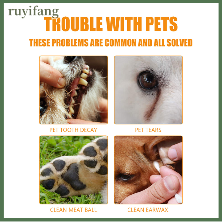 ruyifang-แปรงสีฟัน-pet-finger-bad-breath-tartar-ฟันเครื่องมือสุนัขแมวทำความสะอาดอุปกรณ์สัตว์เลี้ยง