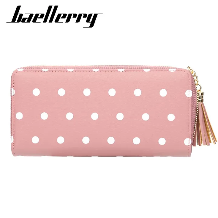 cod-baellerry-womens-version-cute-dot-long-clutch-bag-multifunctional-zipper-tassel-mobile-phone