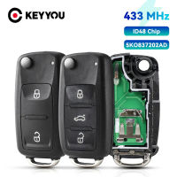 KEYYOU กุญแจรีโมท434เมกะเฮิร์ตซ์ชิป ID48 5K0837202AD สำหรับ VW G Olf Tiguan โปโล P Assat CC ที่นั่ง S Koda Mk6 O Ctavia J Etta ด้วง