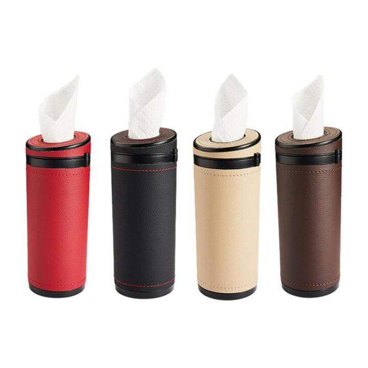 Car Tissue Holder Car Tissue Dispenser Facial Tissues Boxes Napkin Dispenser Round Tube Tissue