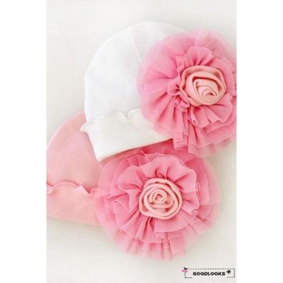 หมวกผ้าฝ้ายพิมพ์ลายดอกไม้สำหรับเด็กทารก