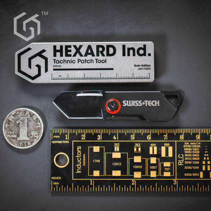 SWISS+TECH SUS 420HC Mini Folding Multitool Portable Box Opener