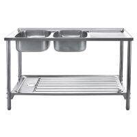 SuperSales - X1 ชิ้น - LINEA ระดับพรีเมี่ยม อ่างล้างจานแบบตั้งพื้น รุ่น AL 2B 1D ขนาด 120 x 50 x 80 ซม. สีสเตนเลส ส่งไว อย่ารอช้า -[ร้าน KamonthepSuperplace จำหน่าย อุปกรณ์ในครัวอื่นๆ ราคาถูก ]