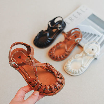 *Baotou รองเท้าแตะ รองเท้าชายหาด พื้นนิ่ม สไตล์โรมัน แฟชั่นฤดูร้อน สําหรับเด็กผู้หญิง