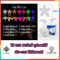 หลอดไฟLED ดอกไม้ ใบพัด ทรงลูกบอล มี3สี ขาว วอร์ม RGB พับเก็บได้ ปรับมุมมได้ Deformable lamp