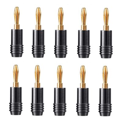 1Set Speaker Banana Plug Connector 4K Gold-Plated 4MM for Speaker Adapter Audio Video Black