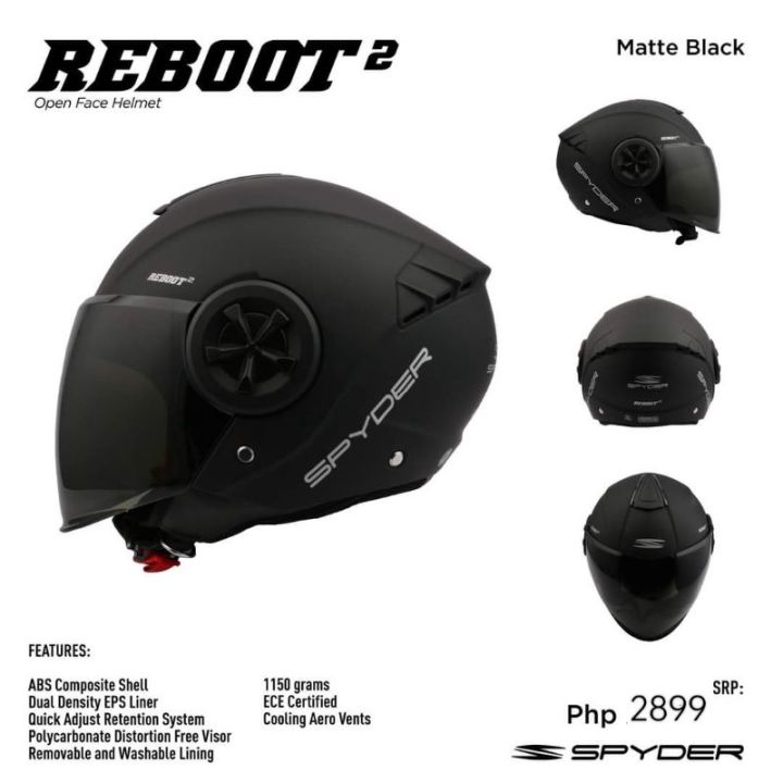 Spyder Reboot 2.0 half face helmet ( with free free lens) | Lazada PH