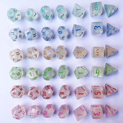 7ชิ้นเซ็ต Polyhedral DND ลูกเต๋าหลายสี D4 D6 D8 D10 D20ความบันเทิง RPG เกมตารางผู้เล่นหลายคนบทบาทพรรค Props