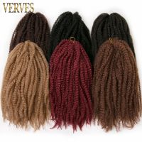 VERVES Afro Kinky Braiding Hair 18 inch Synthetic Crochet Marly Braids Hair extensions 30 strands/pack Natural black ombre Hand Tool Parts Accessories