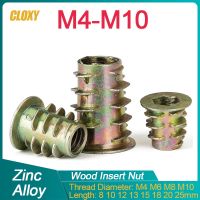 10/ 20pcs Zinc Alloy Hexagon Hex Socket Head Embedded Wood Insert Nut Flanged Hex Drive Head Furniture Nut M4 M5 M6 M8 M10