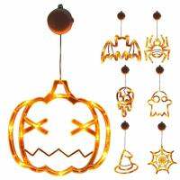 Lighted Halloween Window Decor Indoor LED Pumpkins Lights Decorative Tool with Suction Cups for Balconies Walls Doors Porches Cabinets Bedrooms rational