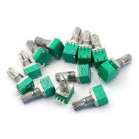 5PCS RK097G wth nut washe Audio 6pin Shaft 15mm Amplifier Sealing Potentiometer B5K B10K B20K B50K B100K 5K 10K 20K 50K 100K