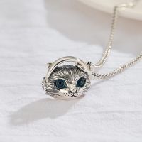 Cat lovers retro blue eyes kitten headphone pendant fashion men and women daily casual clothing accessories necklace wholesale