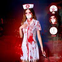 Halloween Nurse Costume Cosplay Costume Horror Bloody Adult Nurse Doctor Costume