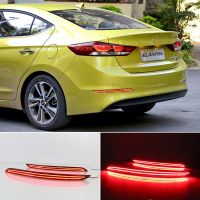 แผ่นสะท้อนแสง LED 2ชิ้นสำหรับ Hyundai Elantra 2016 2017 2018 2019 2020กันชนหลังที่จอดป้ายไฟท้ายไฟเบรค