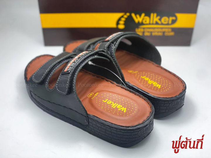 รองเท้า-walker-รหัส-wb711-รองเท้าแตะวอคเกอร์-สีดำ-น้ำตาล-ของแท้-100-หนังแท้