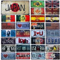 【YF】▣﹍❦  Japan Mexico Flag Car License Number Plate Amsterdam Metal Tin Signs Bar Pub GasOil Wall