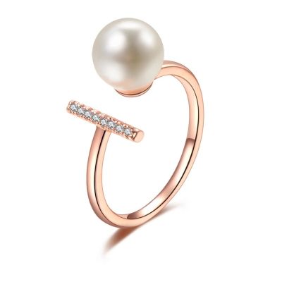 Mermaid tears imitation pearl rings for women jewelry Girls crystal adjustable engagement ring Valentines Day jewellery