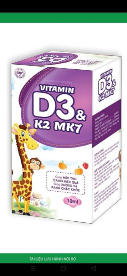 Vitamin d3 k2 mk7 nhỏ giot giúp bé hấp thụ calci tăng trưởng chiều cao cân - ảnh sản phẩm 1