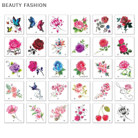 BEAUTY FASHION 66pcs Flower Butterfly Body Art รอยสักชั่วคราวสติกเกอร์รอยสักกันน้ำ