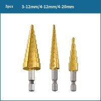 {SAVAGE Hardware Tools} 1/3PCS 4-32MM Step Drill Bit Set เหล็กความเร็วสูงเกลียวโลหะกรวยสามเหลี่ยม Shank Hole เจาะโลหะเจดีย์บิต3-12/4-12/4-20